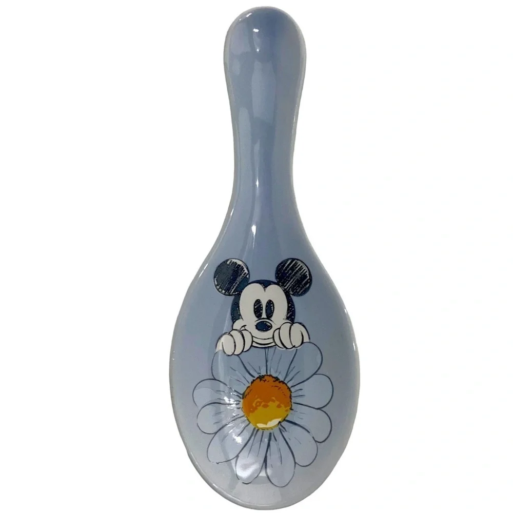 Disney Spoon Rest Mickey Mouse Ceramic Floral Kitchen Accessory Yellow Blue - Picture 8 of 16